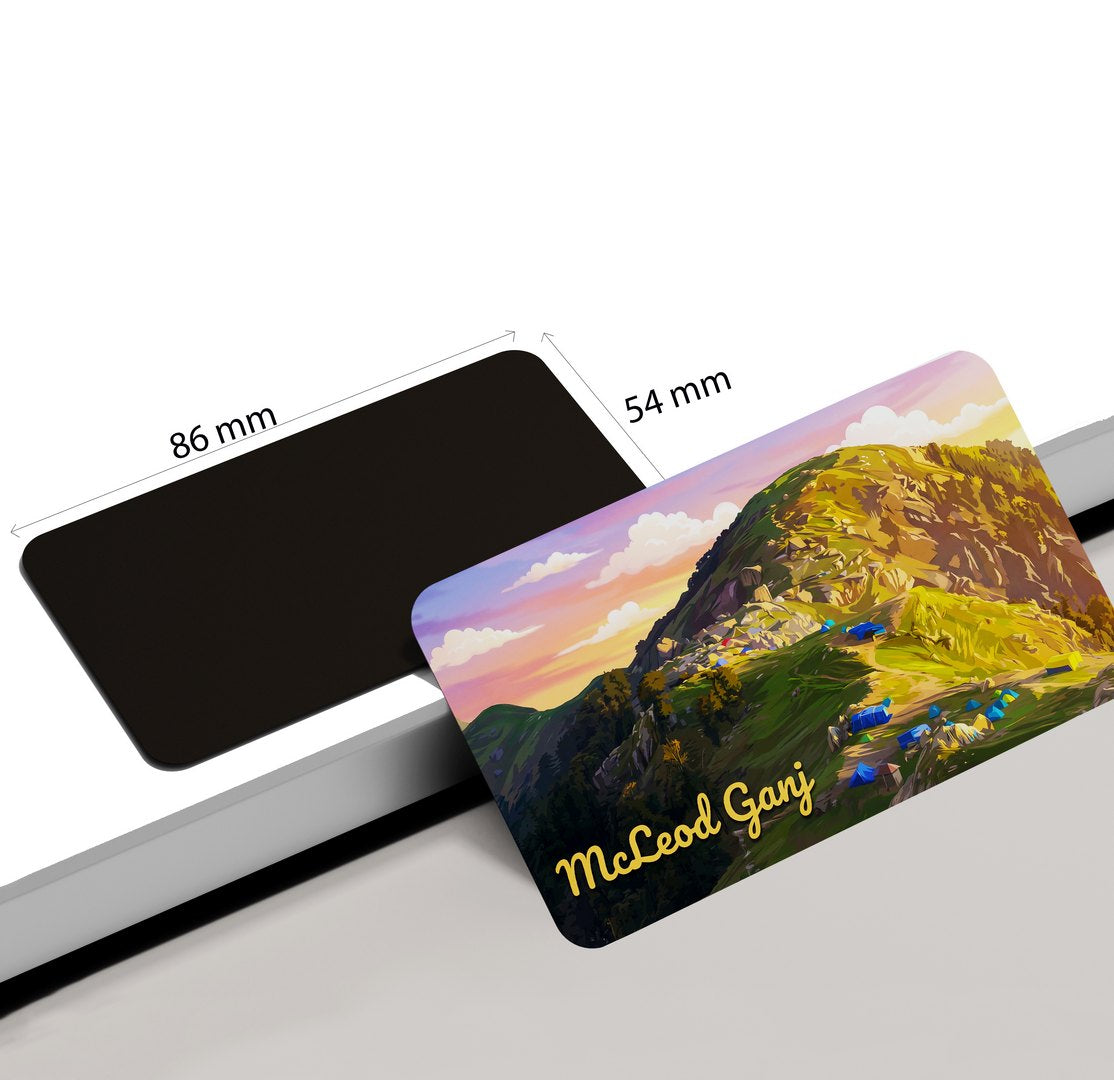dhcrafts Multicolor Himachal Pradesh McLeod Ganj Design Rectangular Fridge Magnet Pack of 1 (8.6cm x 5.4cm)
